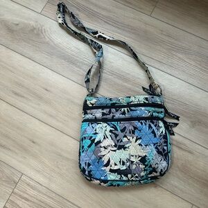 Vera Bradley Blue and Black Floral Crossbody Bag